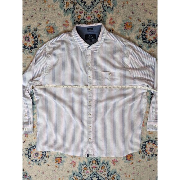 Even Tide Men's Striped Linen/Cotton Blend Button-Up Shirt‎ - 3XL - Picture 7 of 11